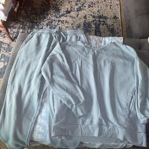 Zenana Outfitters Light Blue Cozy Sweatshirt and Jogger Set